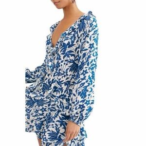 Free People Rebecca Floral Print Ruffle Dress